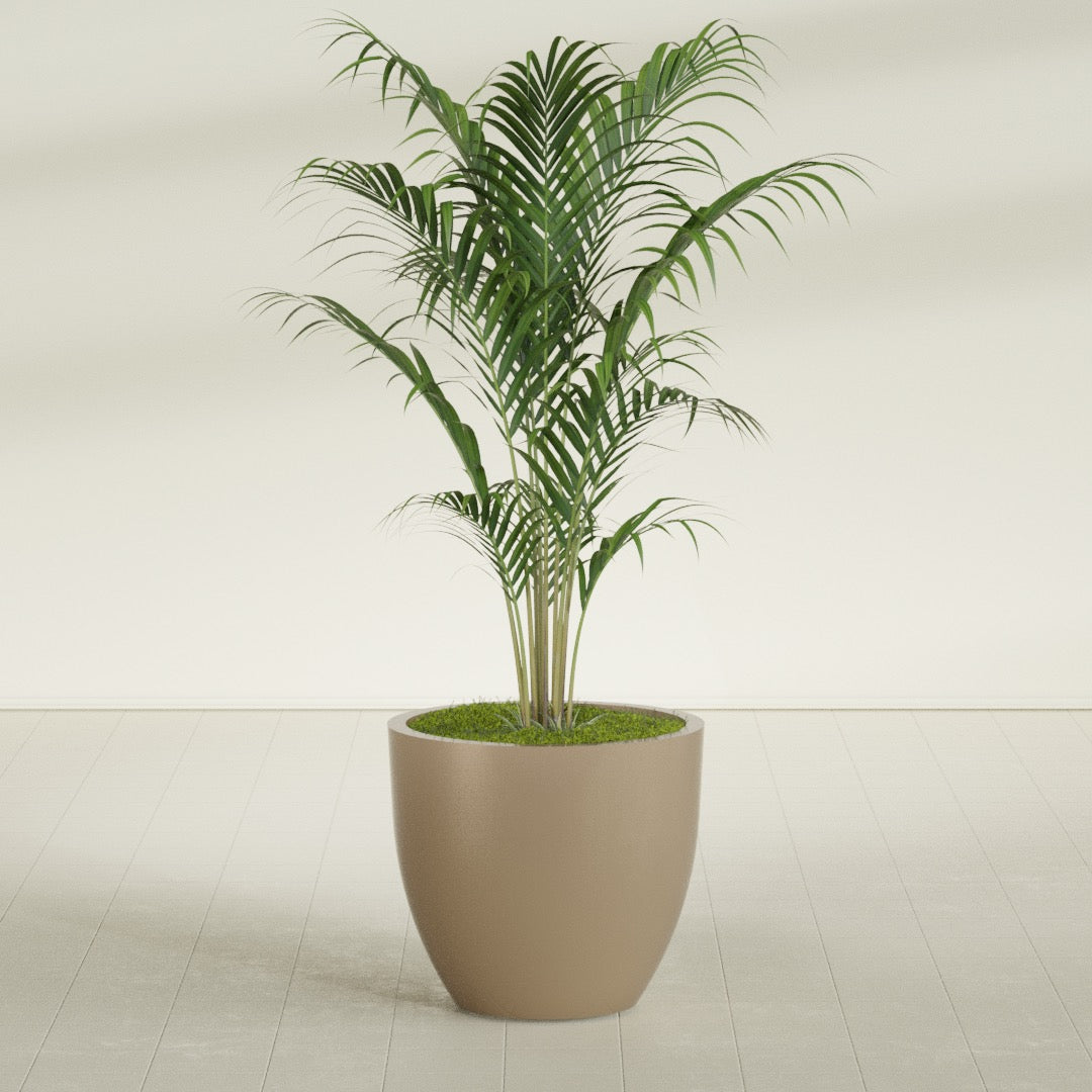 Wannsee Large Round Fiberglass Planter - 33 in x 33 in x 29 in - Metallic Gold - Metallic Gold,33 in x 33 in x 29 in