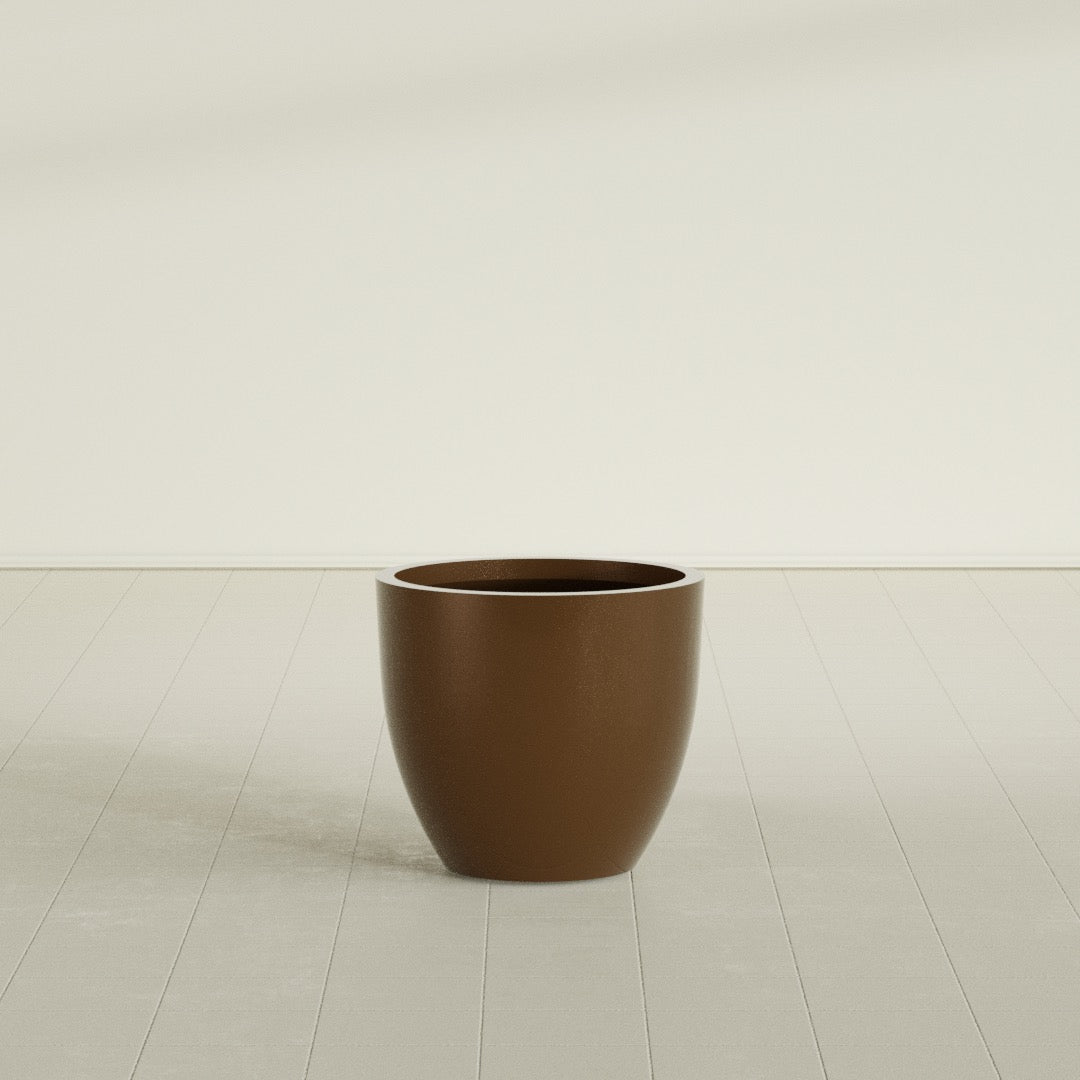 Wannsee Medium Round Fiberglass Planter - 27 in x 27 in x 24 in - Metallic Bronze - Metallic Bronze,27 in x 27 in x 24 in