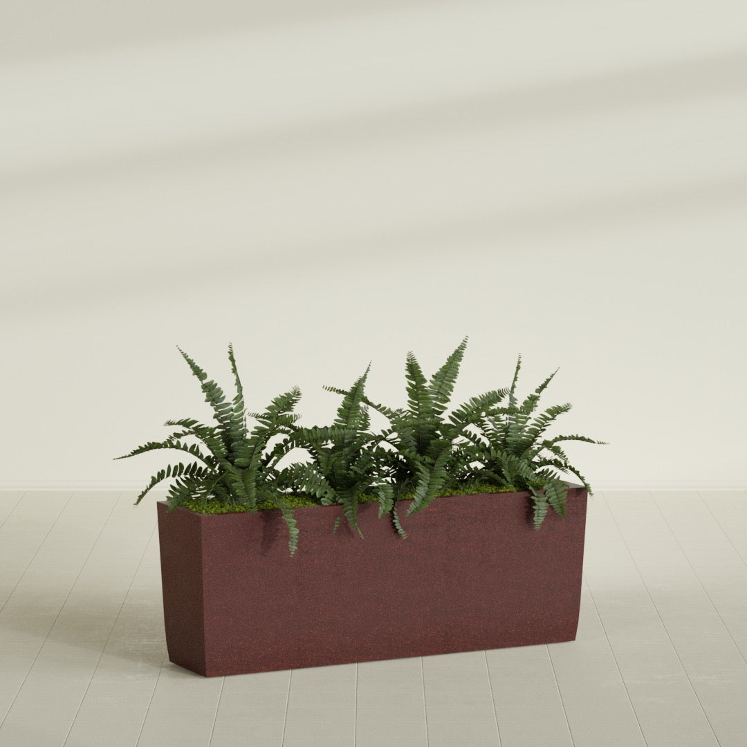 Tapered Rectangle - 48in x 12in x 18in - Weathered Steel - Rust - Weathered Steel - Rust,48 in x 12 in x 18 in