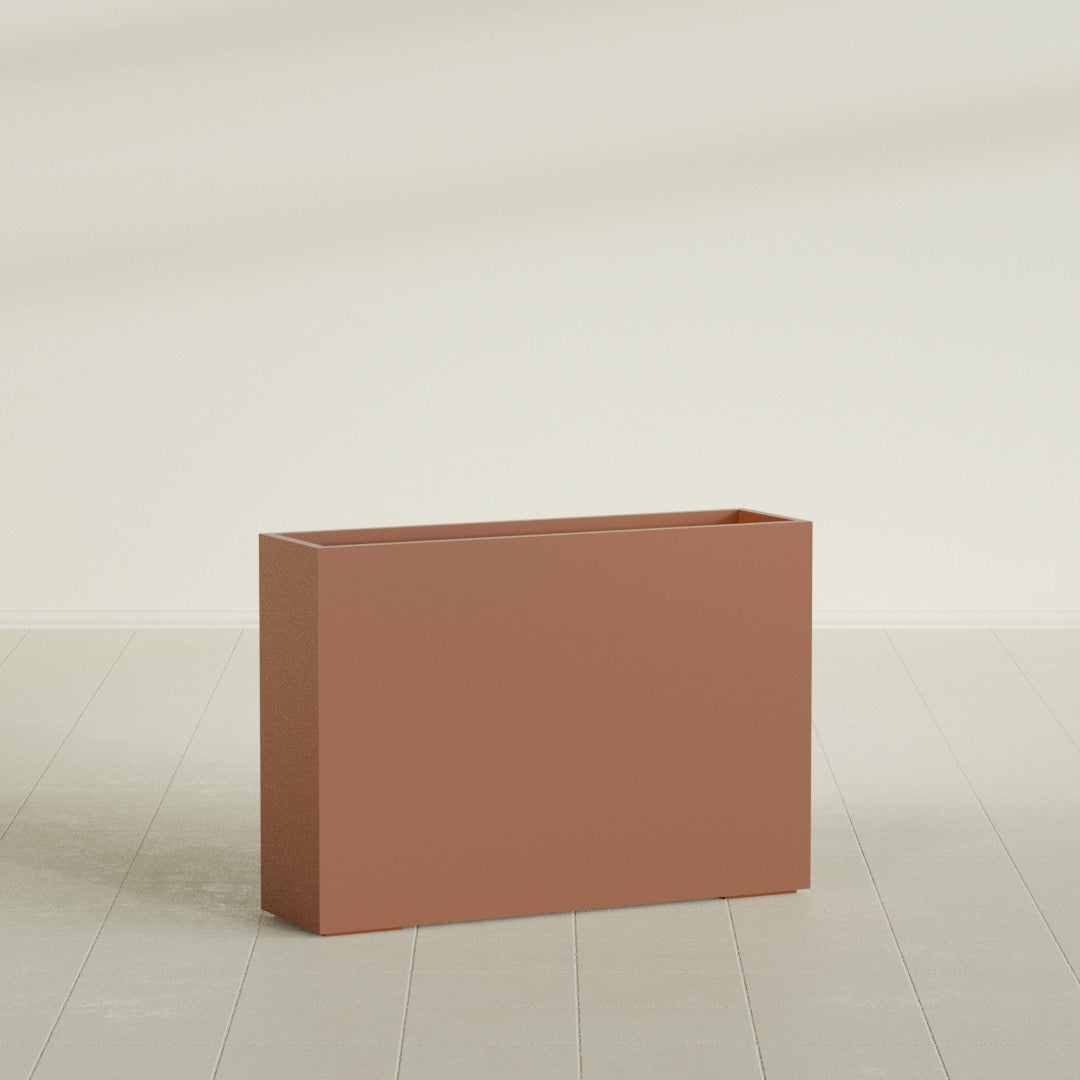 Perth Extra Large Long Rectangle Fiberglass Planter - 60 in x 16 in x 42 in - Matte Terracotta - Matte Terracotta,60 in x 16 in x 42 in