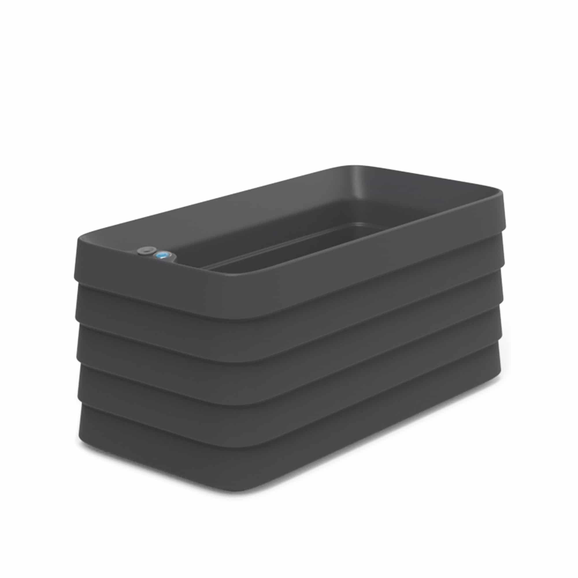Slat Rectangle with TruDrop™ Self-Watering - 35.8in x 17.9in x 16.5in - Caviar Black - Caviar Black,35.8in x 17.9in x 16.5in