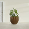 Santa Barbara Medium Round Fiberglass Planter - 23 in x 23 in x 20.3 in - Metallic Bronze - Metallic Bronze,23 in x 23 in x 20 in