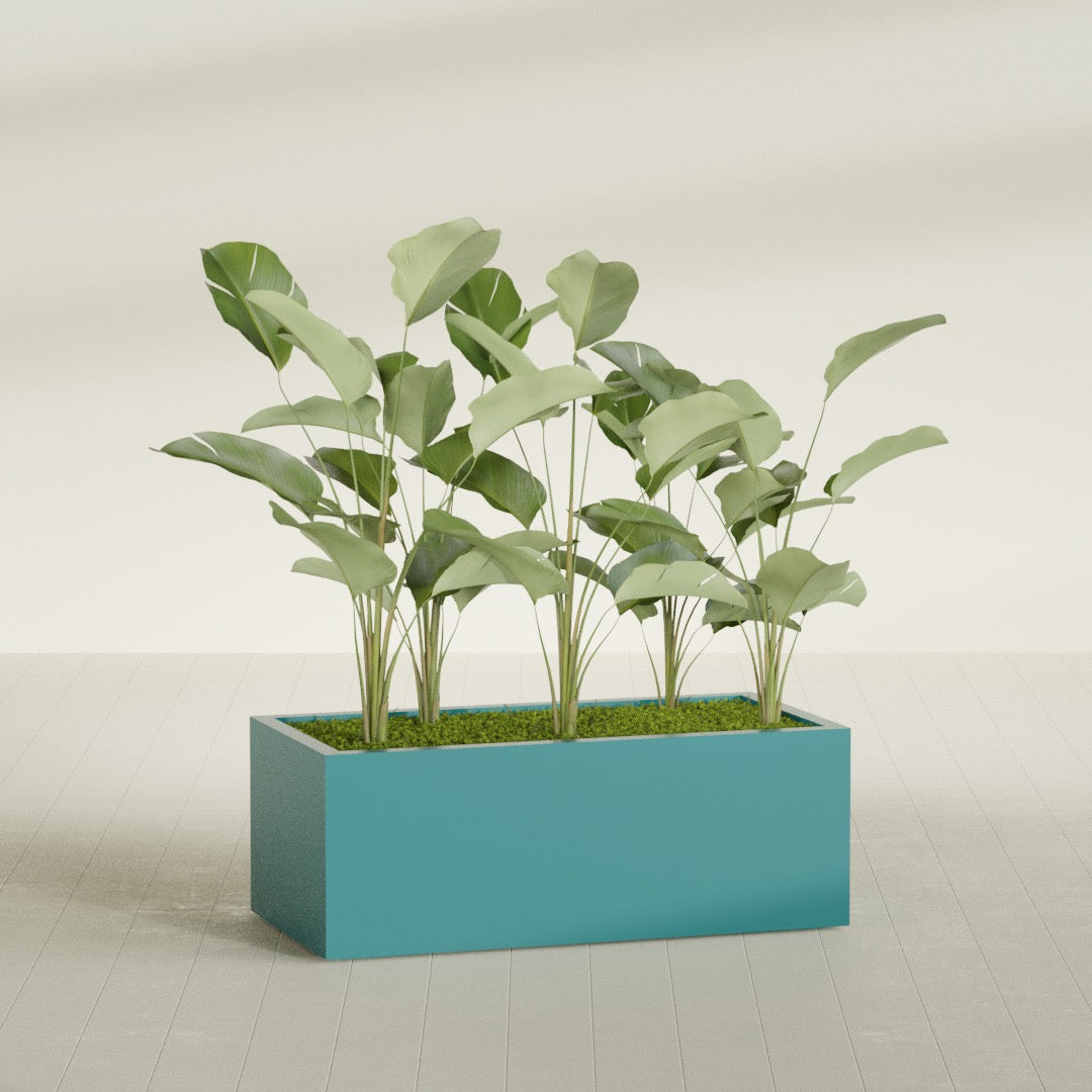 Torino Extra Large Wide Rectangle Fiberglass Planter - 48 in x 24 in x 18 in - Satin Sea Foam - Satin Sea Foam,48 in x 24 in x 18 in