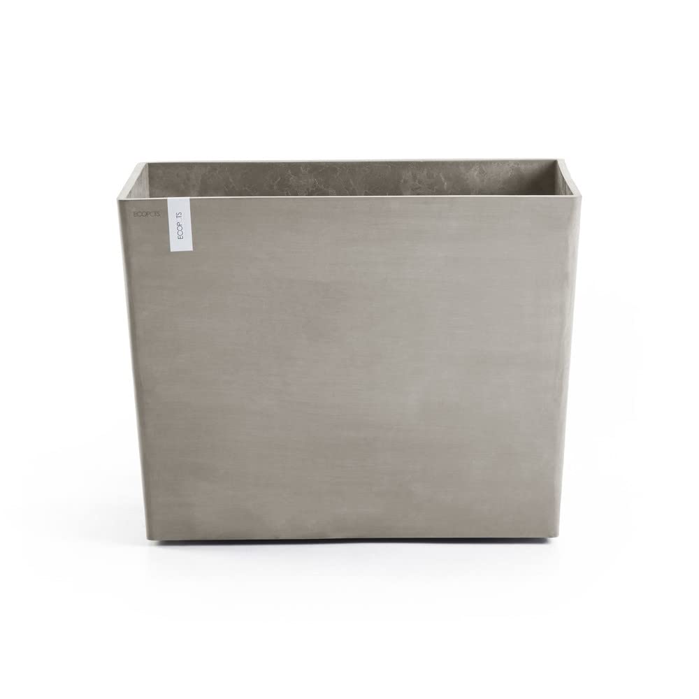 Paris with Wheels Large Rectangle Planter - 33.5 in x 15.5 in x 26 in - Taupe - Taupe,33.5 in x 15.5 in x 26 in