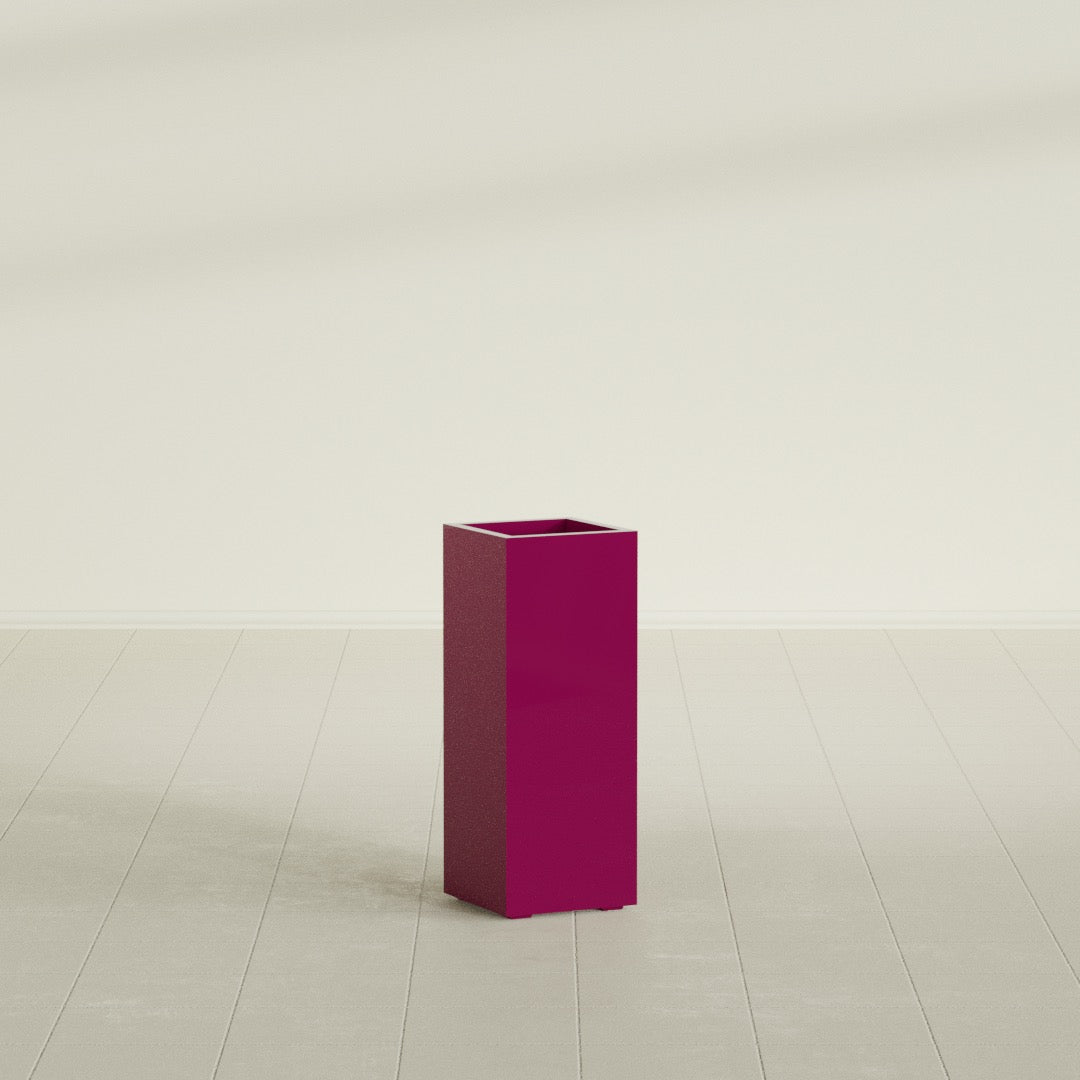 Perth Large Tall Rectangle Fiberglass Planter - 16 in x 16 in x 42 in - Gloss Eggplant - Gloss Eggplant,16 in x 16 in x 42 in