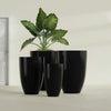 Brannan Large Round Fiberglass Planter - 30 in x 30 in x 41 in - Gloss Black - Gloss Black,30 in x 30 in x 41 in