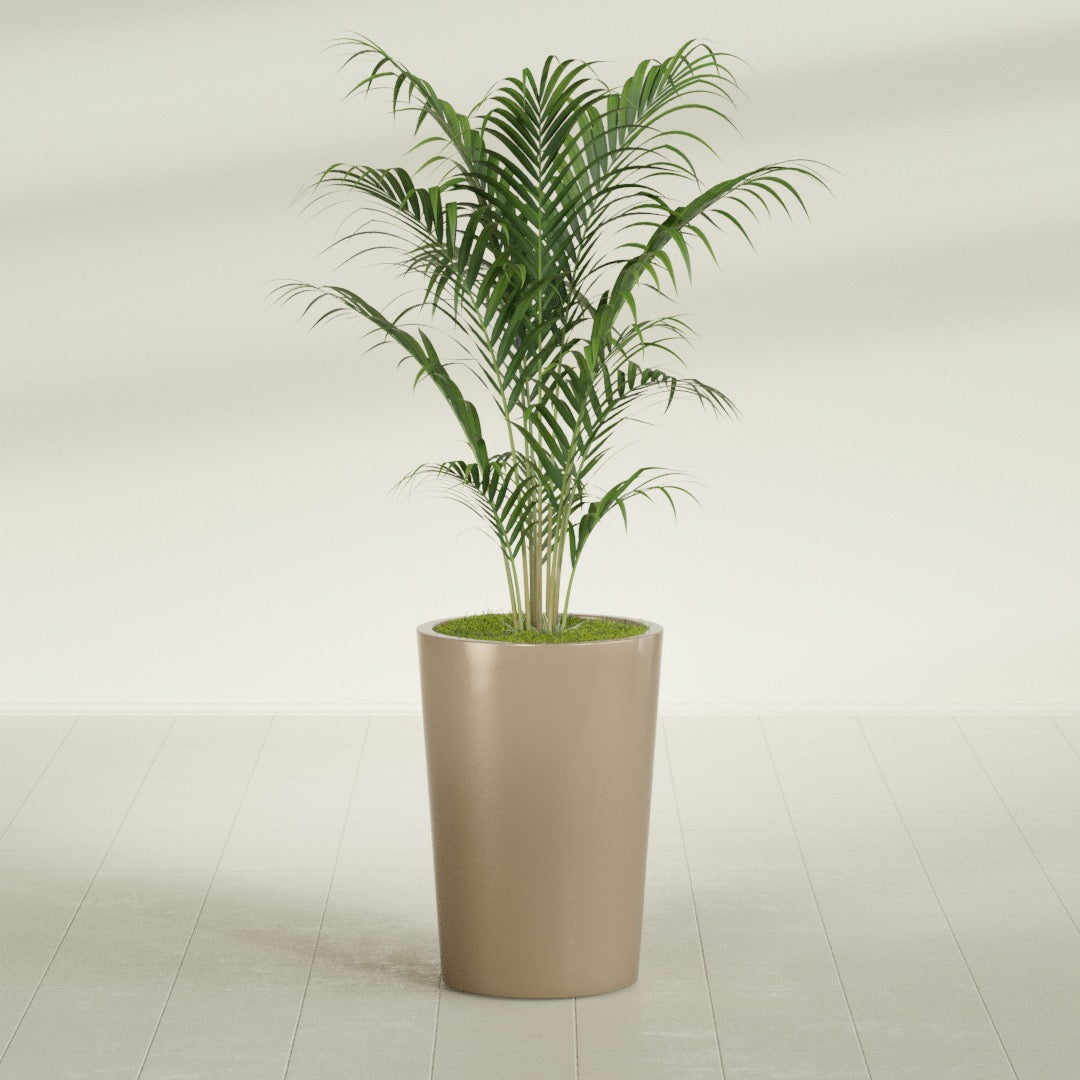 Tegel Medium Round Fiberglass Planter - 18 in x 18 in x 26 in - Metallic Gold - Metallic Gold,18 in x 18 in x 26 in