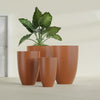 Brannan Medium Round Fiberglass Planter - 18 in x 18 in x 29 in - Matte Terracotta - Matte Terracotta,18 in x 18 in x 29 in