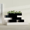 Antwerp Medium Low Rectangle Fiberglass Planter - 24 in x 24 in x 12 in - Gloss Black - Gloss Black,24 in x 24 in x 12 in