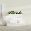 Antwerp Medium Low Rectangle Fiberglass Planter - 24 in x 24 in x 12 in - Gloss White - Gloss White,24 in x 24 in x 12 in