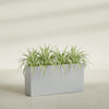 Hollywood Extra Large Narrow Rectangle Fiberglass Planter - 48 in x 12 in x 24 in - Metallic Silver - Metallic Silver,48 in x 12 in x 24 in