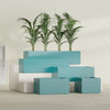 Torino Medium Wide Rectangle Fiberglass Planter - 24 in x 24 in x 18 in - Satin Sea Foam - Satin Sea Foam,24 in x 24 in x 18 in