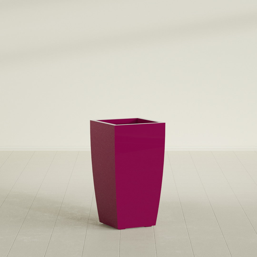 Toulan Large Tall Tapered Square Fiberglass Planter - 16 in x 16 in x 30 in - Gloss Eggplant - Gloss Eggplant,16 in x 16 in x 30 in