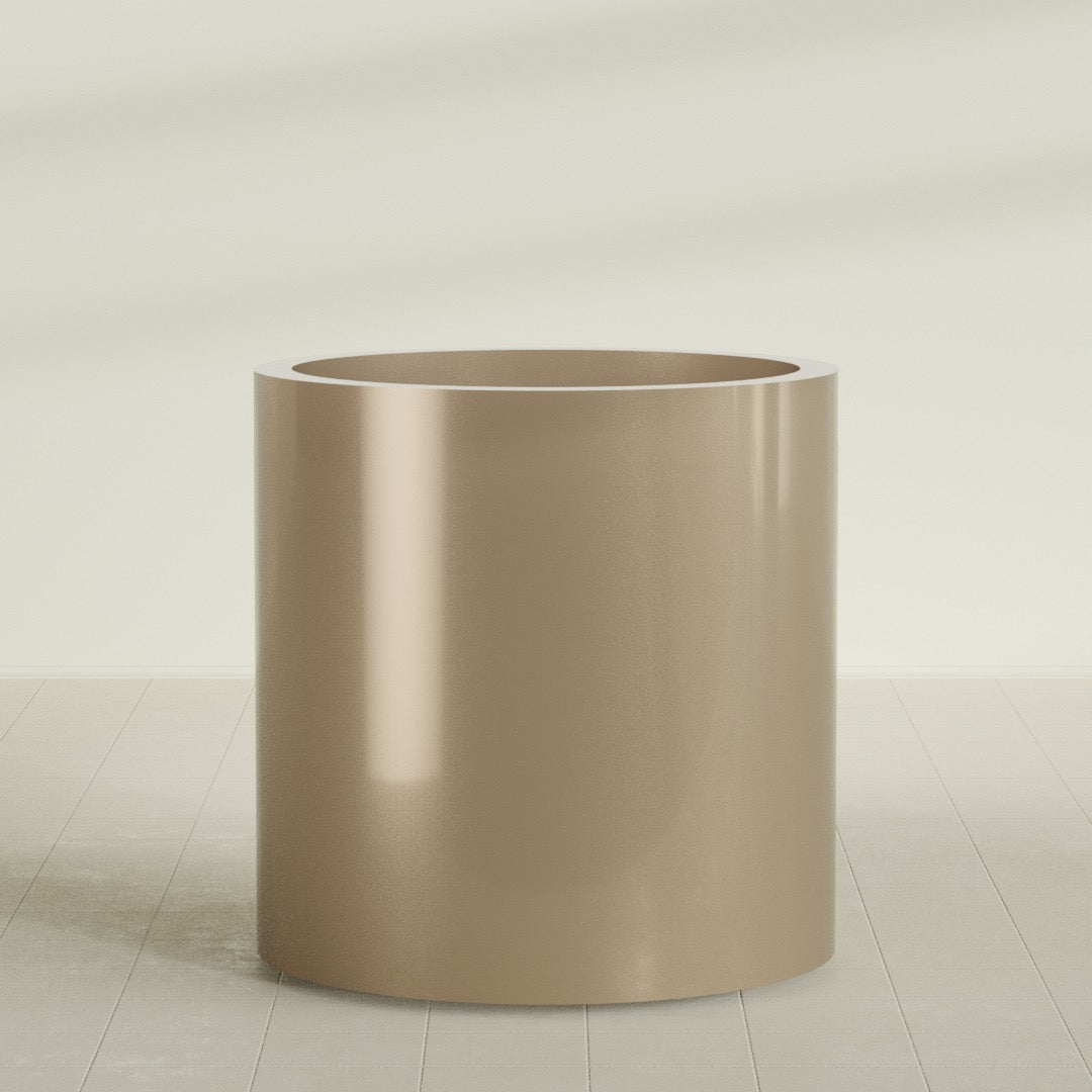 Rio Grande Large Round Fiberglass Planter - 30 in x 30 in x 32 in - Metallic Gold - Metallic Gold,30 in x 30 in x 32 in