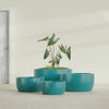 Casablanca Large Round Low Bowl Fiberglass Planter - 36 in x 36 in x 18 in - Satin Sea Foam - Satin Sea Foam,36 in x 36 in x 18 in