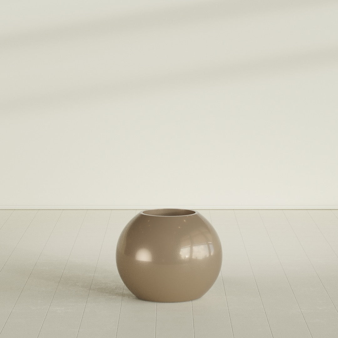 Globe Medium Sphere Fiberglass Planter - 24 in x 24 in x 19 in - Metallic Gold - Metallic Gold,24 in x 24 in x 20 in