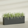 Hollywood Extra Large Narrow Rectangle Fiberglass Planter - 72 in x 12 in x 24 in - Matte Charcoal - Matte Charcoal,72 in x 12 in x 24 in