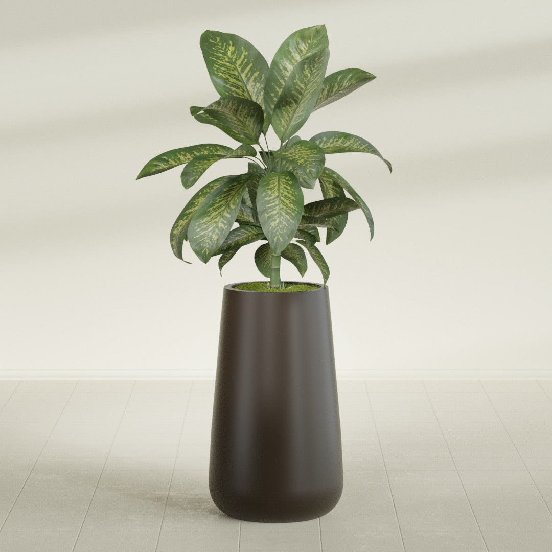 Saigon Extra Large Tapered Round Planter - 19 in x 24 in x 42 in - Matte Brown - Matte Brown,19.2 in x 24.2 in x 42 in