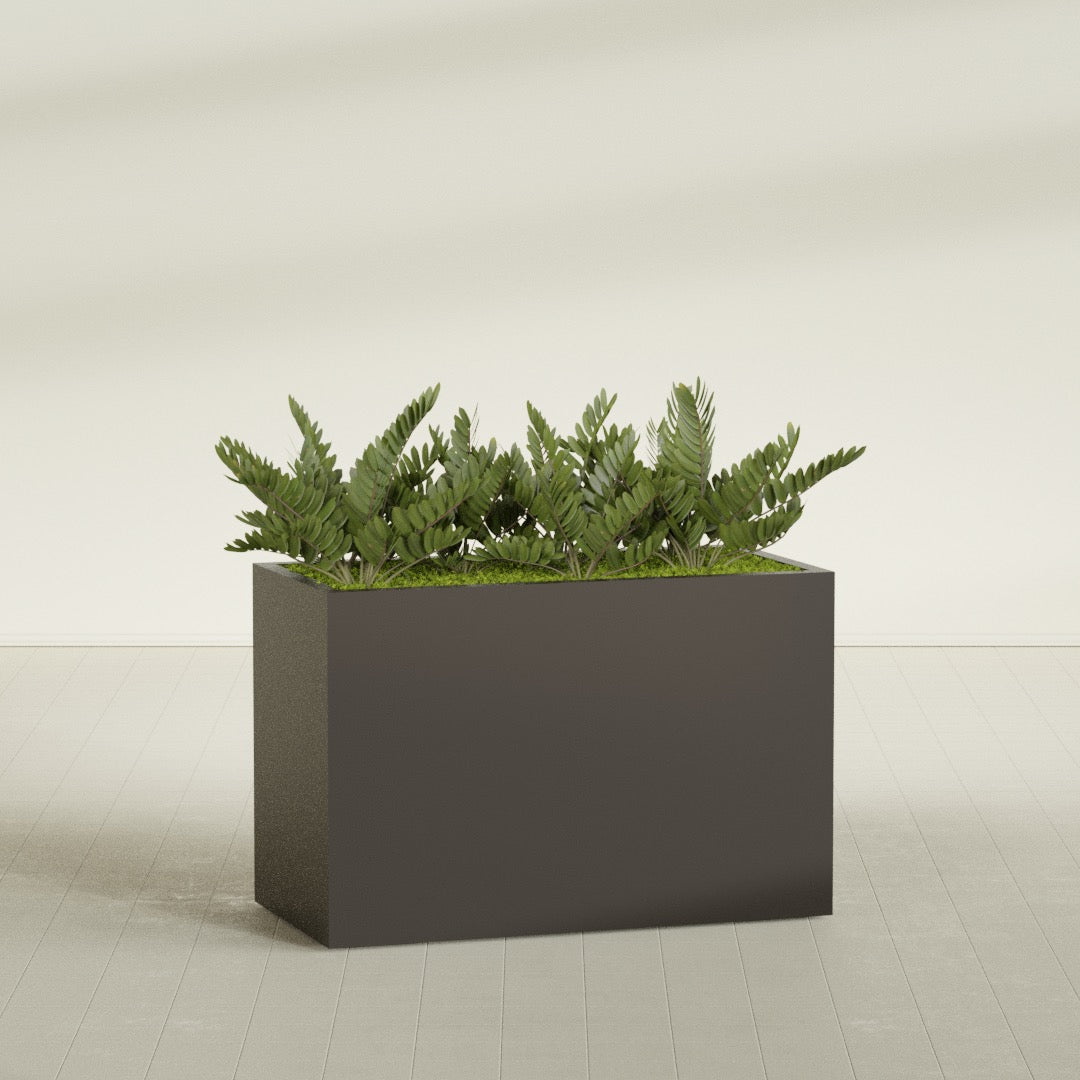 Brisbane Extra Large Long Rectangle Fiberglass Planter - 48 in x 24 in x 32 in - Matte Brown - Matte Brown,48 in x 24 in x 32 in