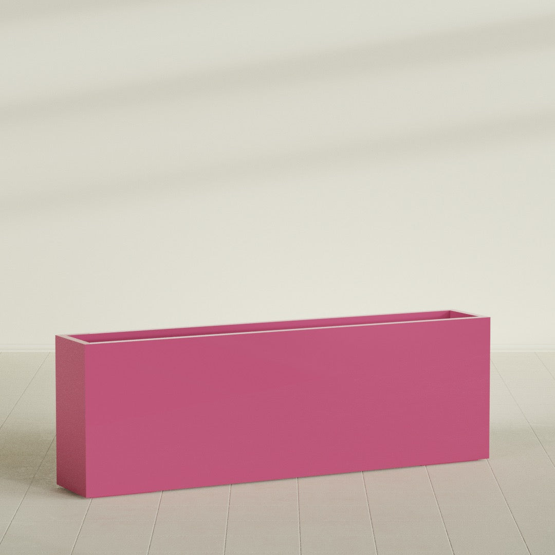 Hollywood Extra Large Narrow Rectangle Fiberglass Planter - 72 in x 12 in x 24 in - Gloss Pink Violet - Gloss Pink Violet,72 in x 12 in x 24 in