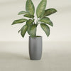 Lisbon Medium Round Fiberglass Planter - 14 in x 14 in x 25 in - Metallic Gunmetal - Metallic Gunmetal,14 in x 14 in x 25 in