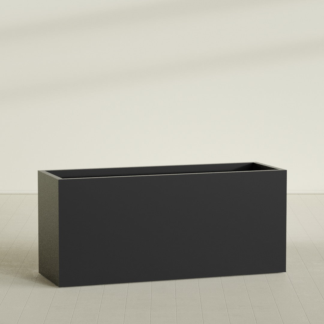 Brisbane Extra Large Long Rectangle Fiberglass Planter - 72 in x 24 in x 32 in - Matte Black - Matte Black,72 in x 24 in x 32 in