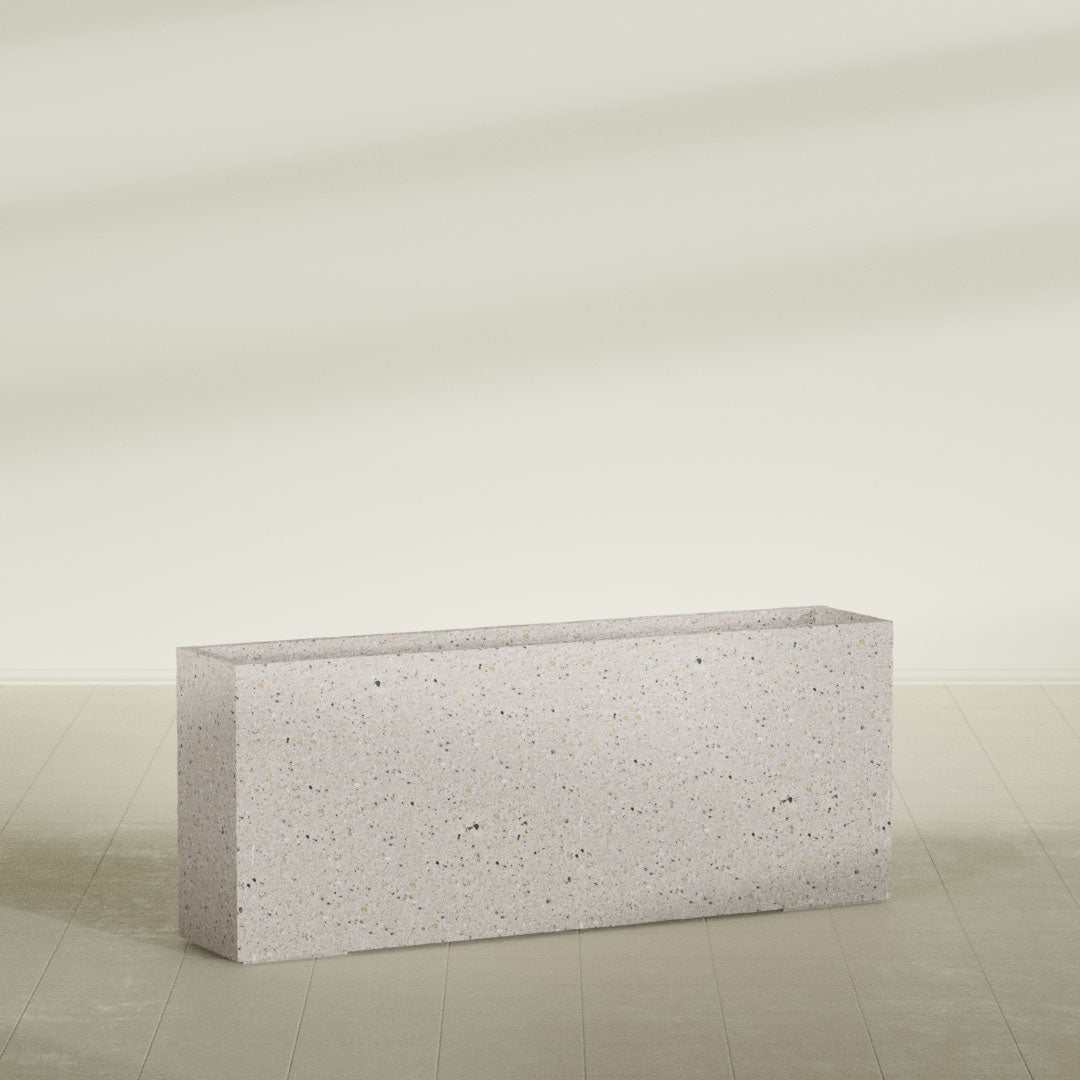 ProTone Fiberglass Premium Finish Extra Large Rectangle Planter - 60 in x 12 in x 24 in - StoneLight - Greystone - StoneLight - Greystone,60 in x 12 in x 24 in