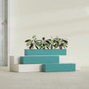 Salon Large Tall Rectangle Fiberglass Planter - 36 in x 8 in x 8 in - Satin Sea Foam - Satin Sea Foam,36 in x 8 in x 8 in