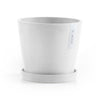 Amsterdam Small Round Planter - 8 in x 8 in x 7 in - Planter + Saucer - Pure White - Pure White,8 in x 8 in x 7 in,Planter + Saucer