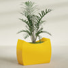 Seoul Extra Large Curved Abstract Fiberglass Planter - 48 in x 20 in x 36 in - Gloss Saffron - Gloss Saffron,48 in x 20 in x 36 in
