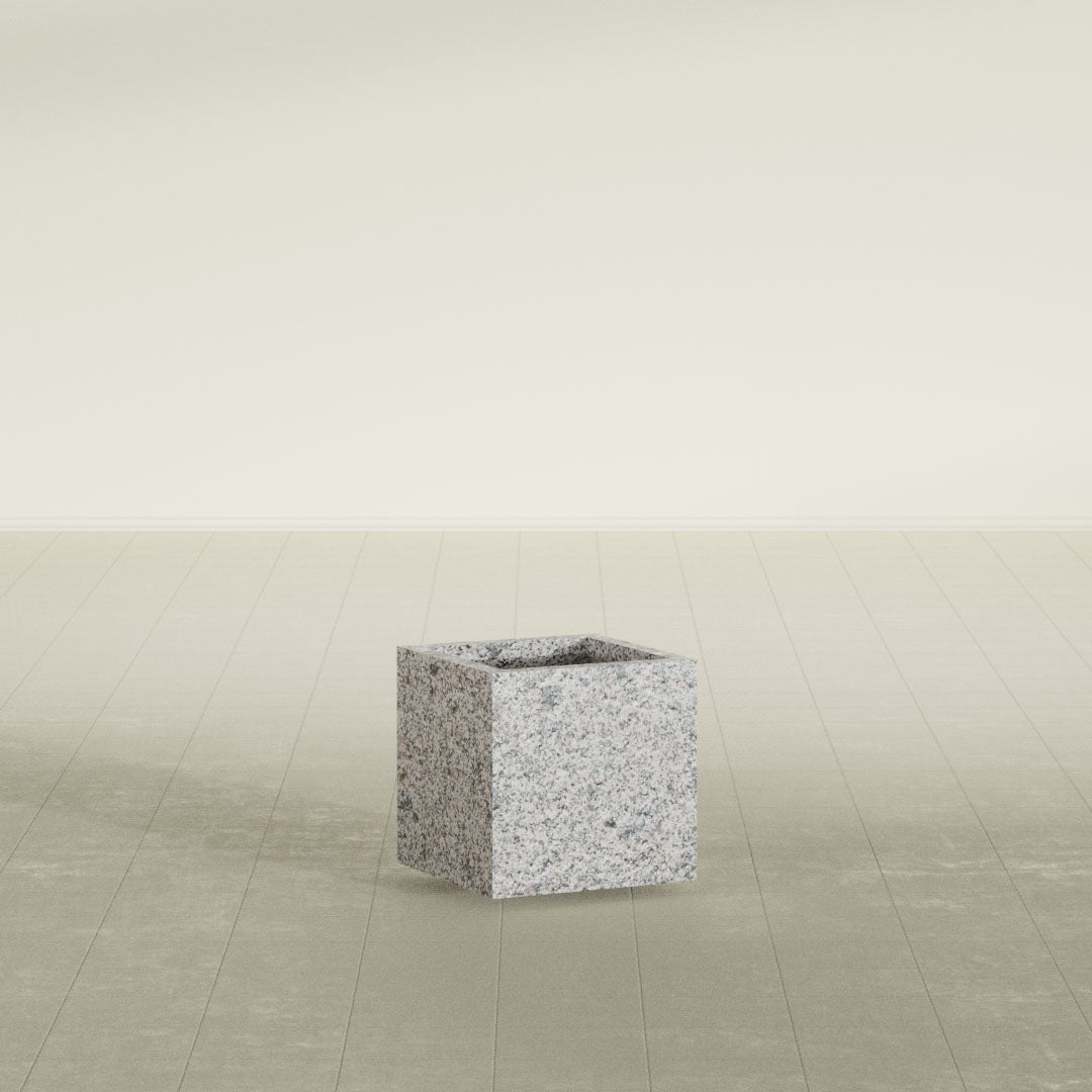 ProTone Fiberglass Premium Finish Small Cube Square Planter - 16 in x 16 in x 16 in - StoneLight - Pearlstone - StoneLight - Pearlstone,16 in x 16 in x 16 in