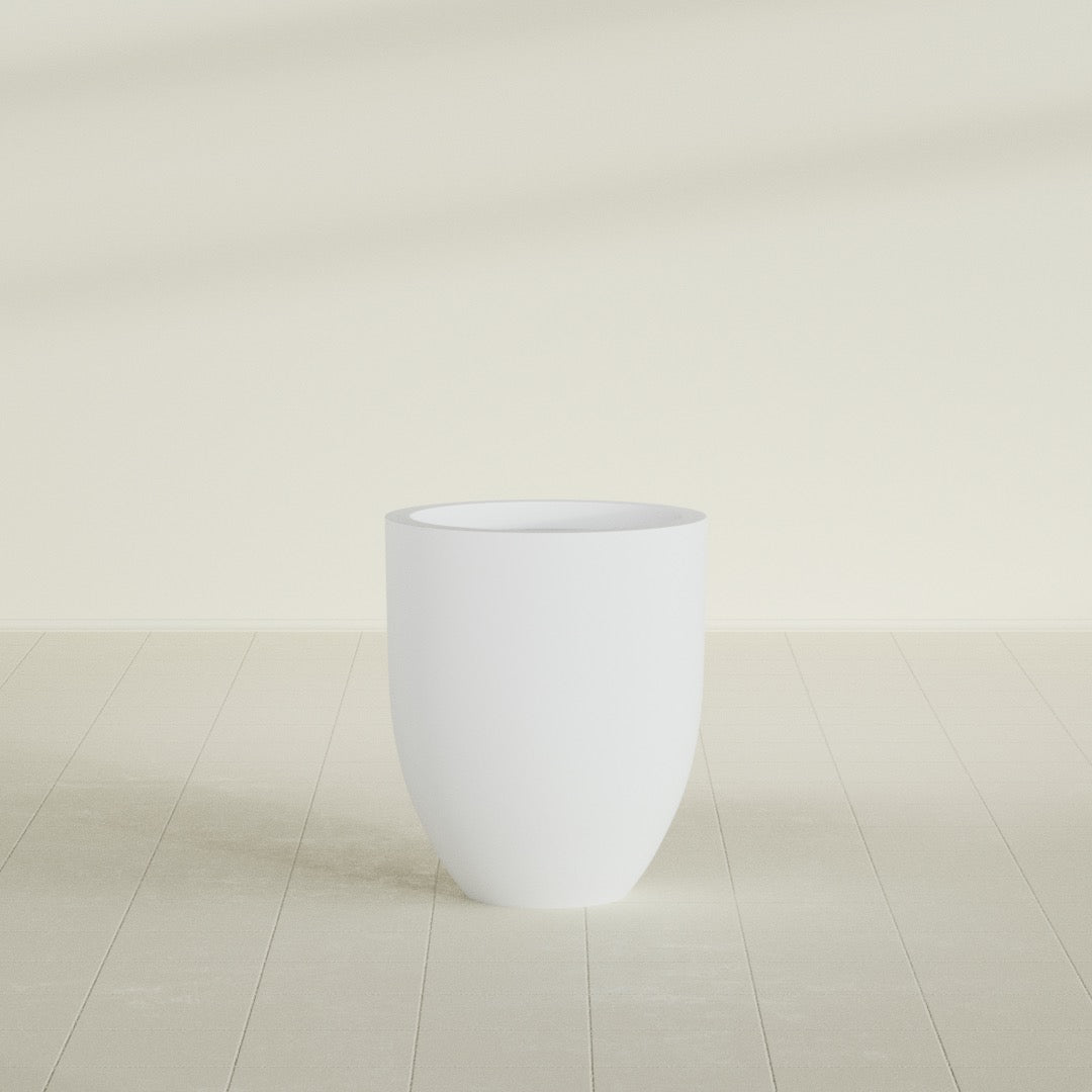 Valencia Medium Round Fiberglass Planter - 20 in x 20 in x 23 in - Gloss White - Gloss White,20 in x 20 in x 23 in