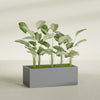 Torino Extra Large Wide Rectangle Fiberglass Planter - 48 in x 24 in x 18 in - Metallic Gunmetal - Metallic Gunmetal,48 in x 24 in x 18 in