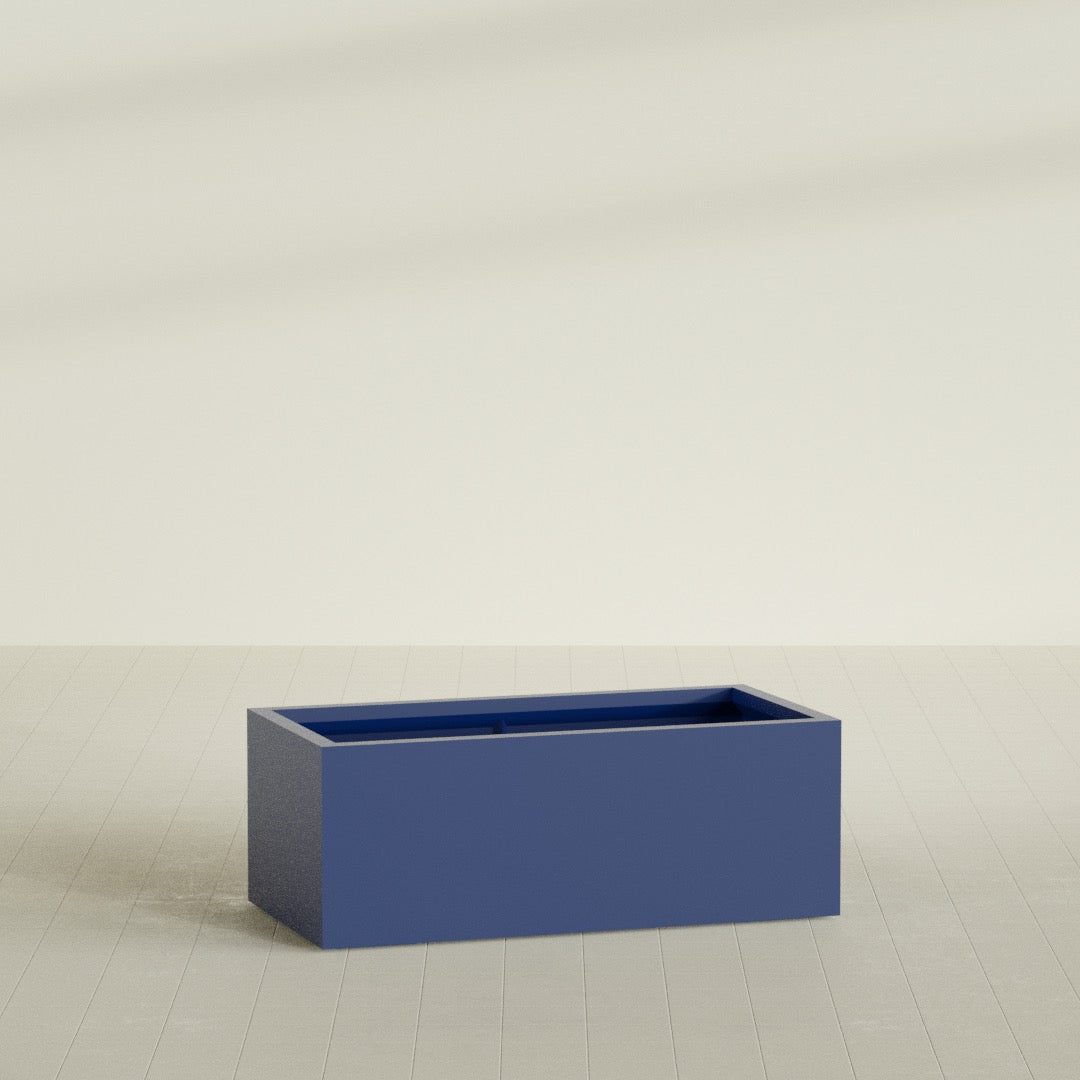 Torino Extra Large Wide Rectangle Fiberglass Planter - 48 in x 24 in x 18 in - Matte Cobalt Blue - Matte Cobalt Blue,48 in x 24 in x 18 in