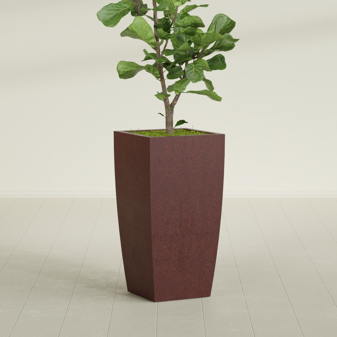 Tapered Column - 18in x 18in x 36in - Weathered Steel - Rust - Weathered Steel - Rust,18 in x 18 in x 36 in