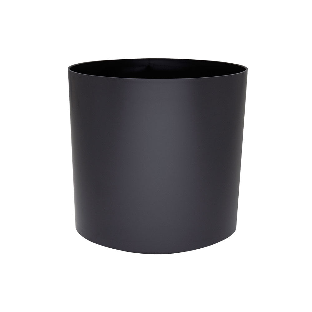 Cylinder Small Round Plastic Planter - 9 in x 9 in x 7 in - Matte Black - Matte Black,9 in x 9 in x 7 in
