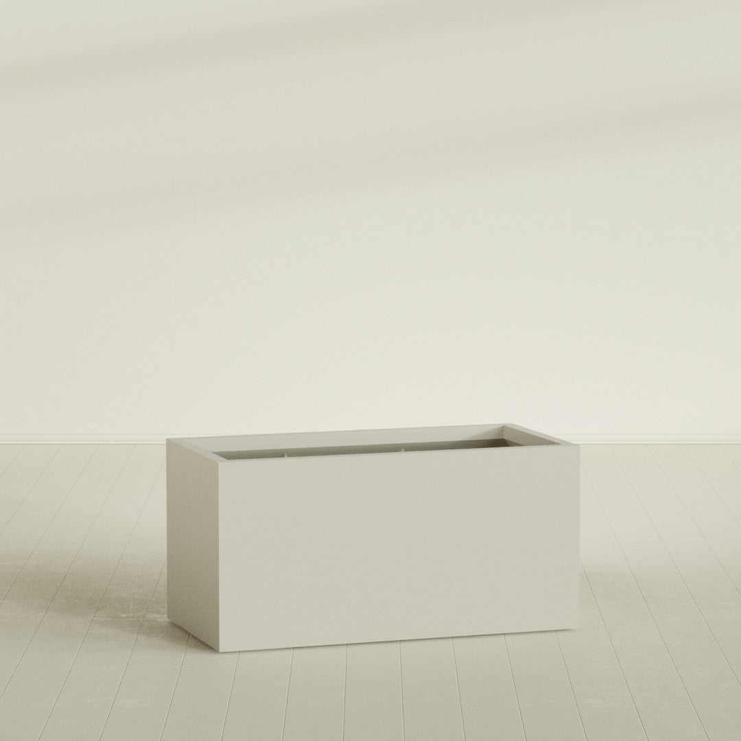 Granada Extra Large Long Rectangle Fiberglass Planter - 48 in x 24 in x 24 in - Satin Beige - Satin Beige,48 in x 24 in x 24 in