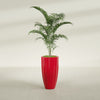 San Jose Large Tall Round Fluted Fiberglass Planter - 16 in x 16 in x 30 in - Gloss Red - Gloss Red,16 in x 16 in x 30 in
