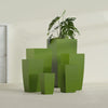 Toulan Large Tall Tapered Square Fiberglass Planter - 18 in x 18 in x 36 in - Satin Green - Satin Green,18 in x 18 in x 36 in