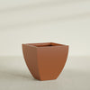 Lima Large Tapered Square Fiberglass Planter - 30 in x 30 in x 30 in - Matte Terracotta - Matte Terracotta,30 in x 30 in x 30 in