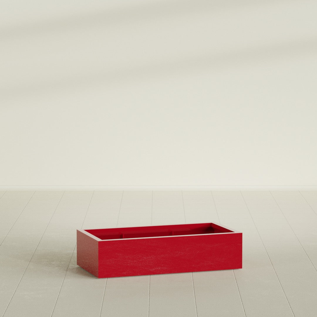Antwerp Extra Large Long Rectangle Fiberglass Planter - 48 in x 24 in x 12 in - Gloss Red - Gloss Red,48 in x 24 in x 12 in