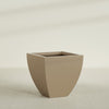 Lima Large Tapered Square Fiberglass Planter - 30 in x 30 in x 30 in - Metallic Gold - Metallic Gold,30 in x 30 in x 30 in