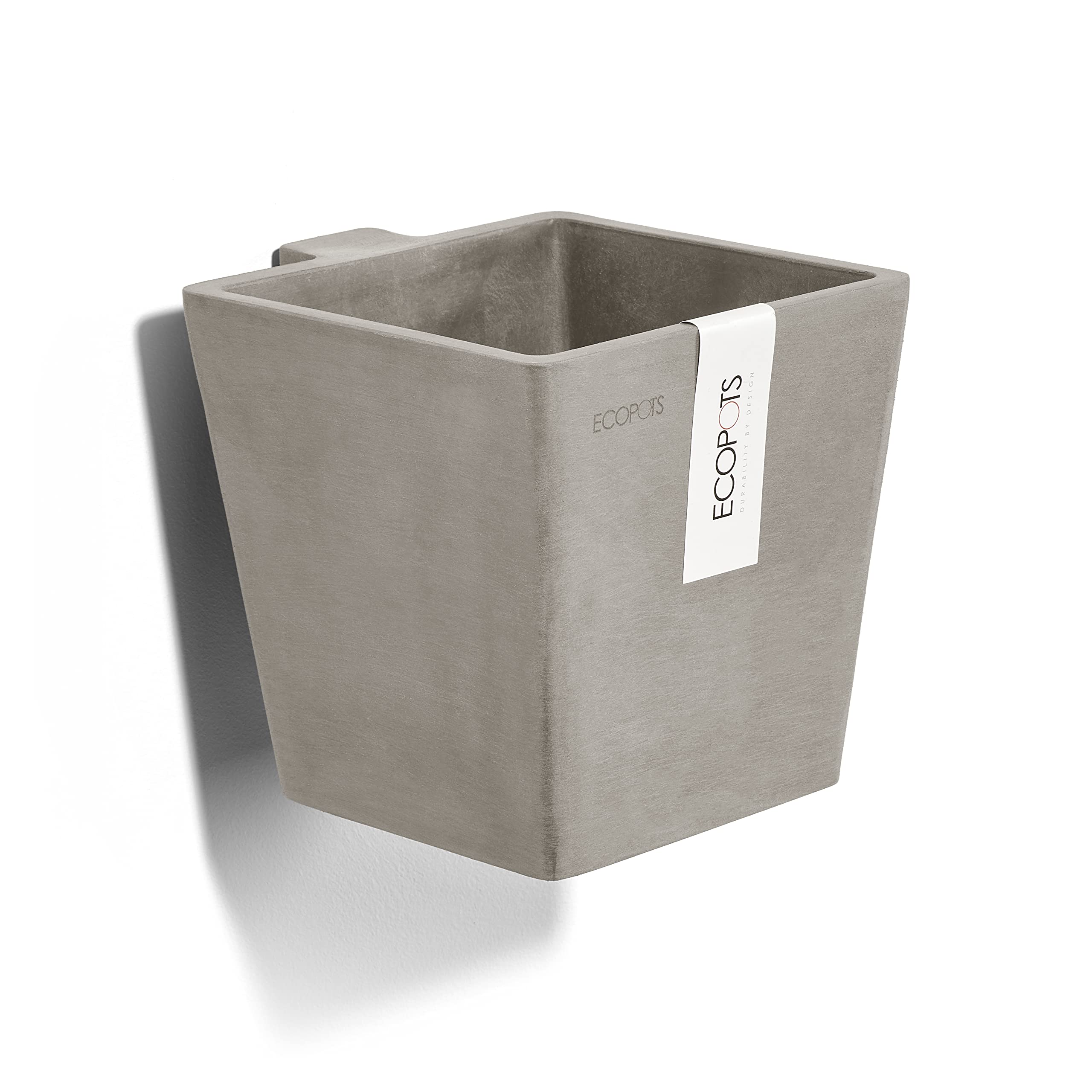 Manhattan Small Rectangle Wall Planter - 6 in x 6.75 in x 6 in - Taupe - Taupe,6 in x 6.75 in x 6 in