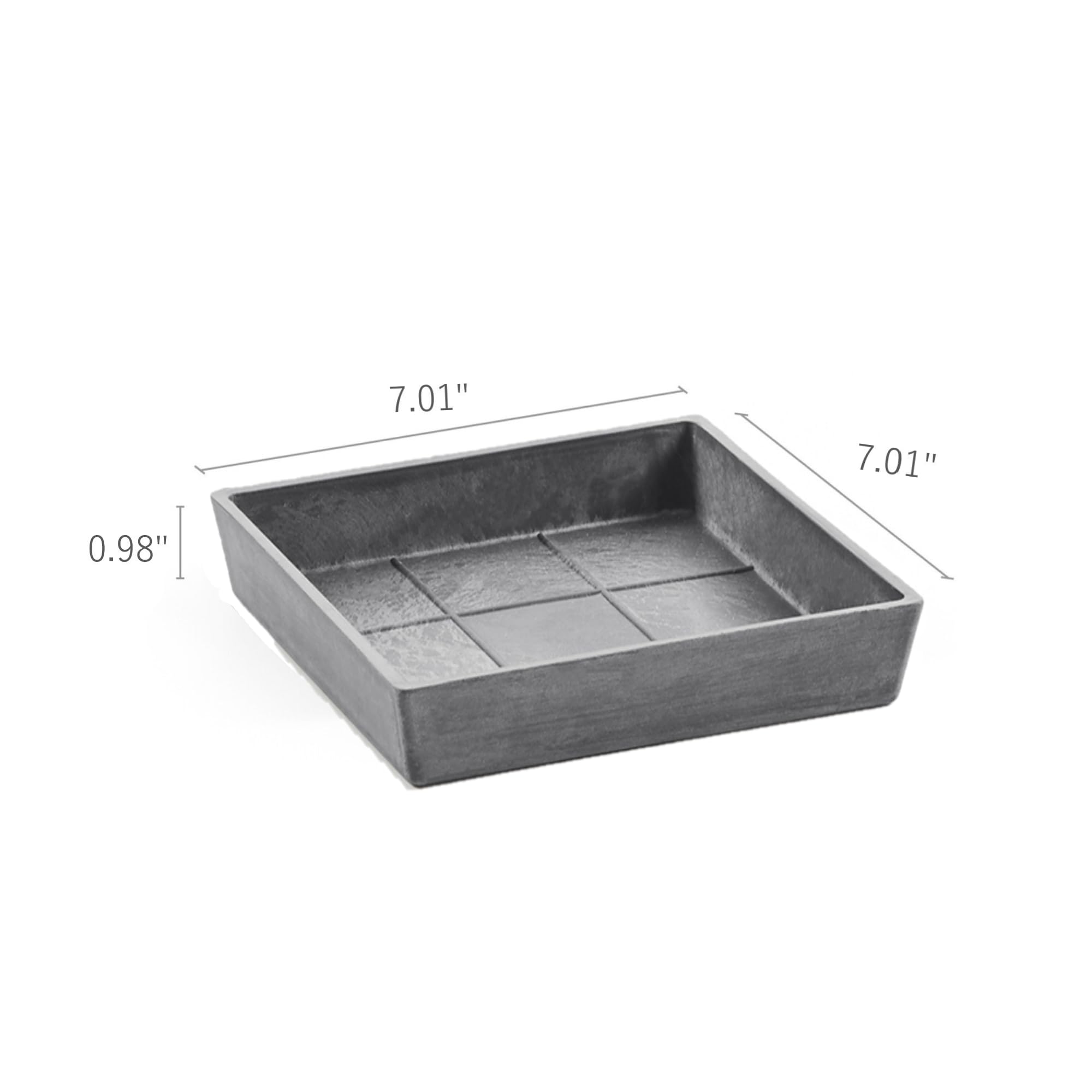 Small Square Saucer - 14 in x 14 in x 1.5 in - Grey - Grey,14 in x 14 in x 1.5 in