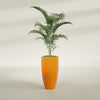 San Jose Large Tall Round Fluted Fiberglass Planter - 16 in x 16 in x 30 in - Gloss Tangerine - Gloss Tangerine,16 in x 16 in x 30 in