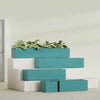 Cuba Large Long Rectangle Fiberglass Planter - 36 in x 14 in x 12 in - Satin Sea Foam - Satin Sea Foam,36 in x 14 in x 12 in