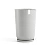 Oslo Medium Round Planter - 13.8 in x 13.8 in x 20.3 in - Planter + Saucer - White Grey - White Grey,13.75 in x 13.75 in x 20.25 in,Planter + Saucer