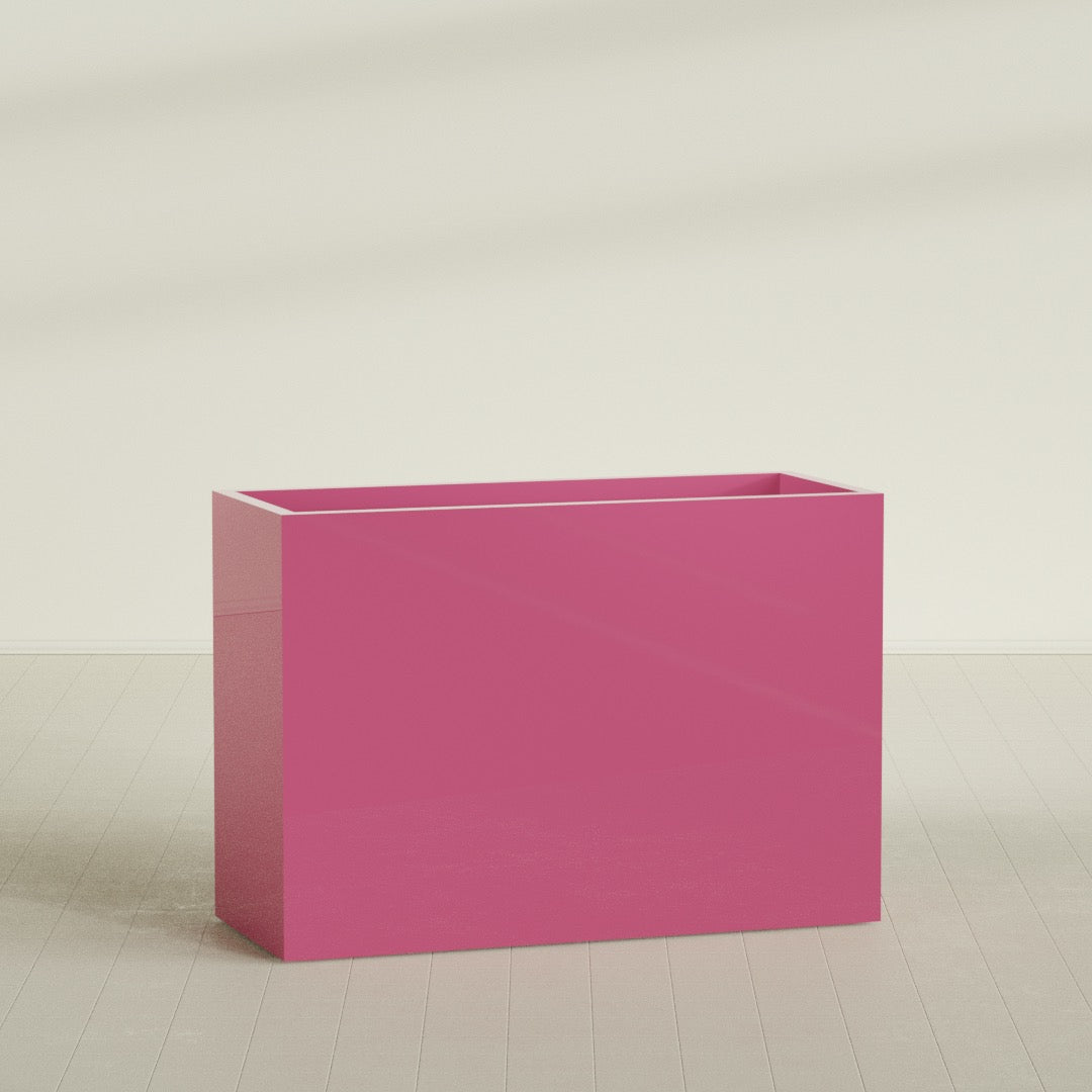 Darwin Extra Large Long Rectangle Fiberglass Planter - 60 in x 24 in x 42 in - Gloss Pink Violet - Gloss Pink Violet,60 in x 24 in x 42 in