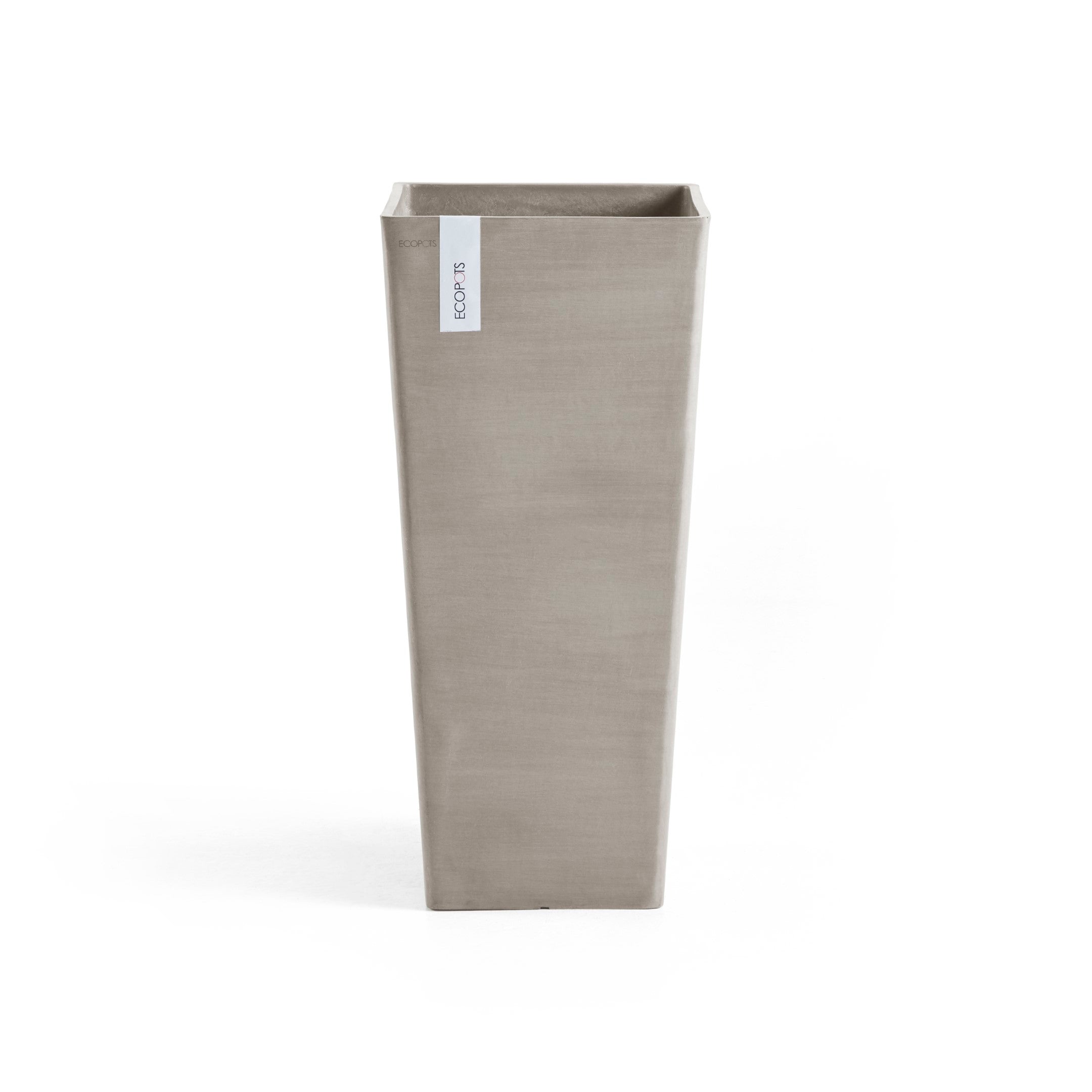 Rotterdam Medium Tall Square Planter - 12.6 in x 12.6 in x 27.5 in - Taupe - Taupe,12.5 in x 12.5 in x 27.5 in,Planter Only