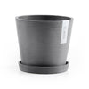 Amsterdam Small Round Planter - 11.8 in x 11.8 in x 10.5 in - Planter + Saucer - Grey - Grey,11.75 in x 11.75 in x 10.5 in,Planter + Saucer